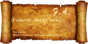 Fuderer Antónia névjegykártya